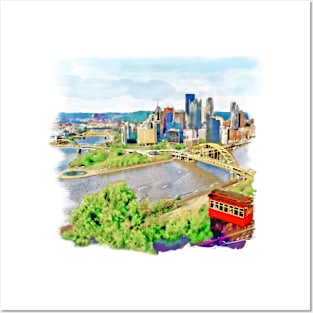 Pittsburgh Aerial View Posters and Art